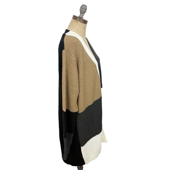 FORTUNE + IVY Stitch Fix Colorblock Long Open Cardigan Sweater XL Multi NEW B49 - Picture 3 of 6